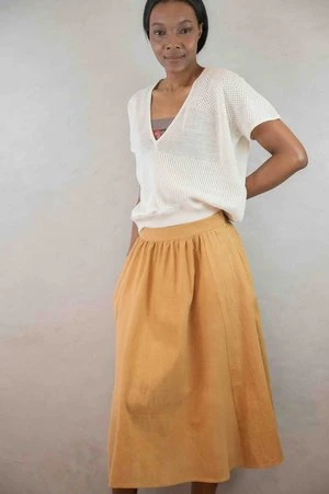 11.11 ELEVEN ELEVENLingua Skirt - Mustard 4 11.11 ELEVEN ELEVENLingua Skirt - Mustard - Image 2