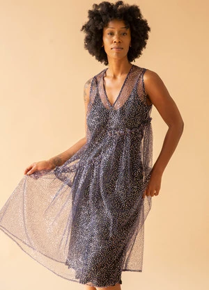 Ali GoldenV-Neck Sequin Ruffle Dress - Black Sequin 3 Ali GoldenV-Neck Sequin Ruffle Dress - Black Sequin