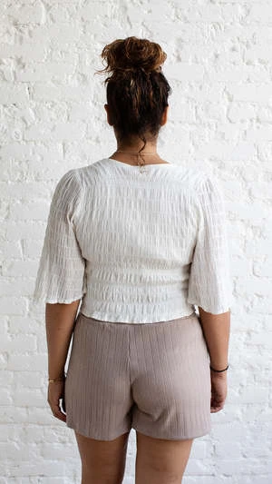 NLTAlina Rib Shorts - Sand 4 NLTAlina Rib Shorts - Sand - Image 2