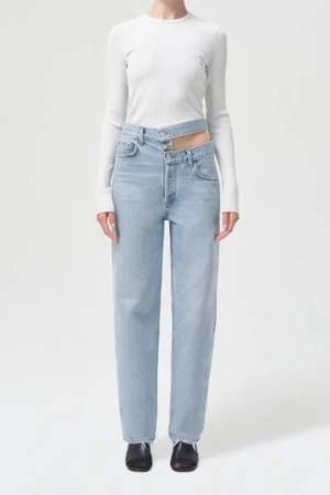 AGOLDEAlma Shrunken Crew Neck Top - Powder 3 AGOLDEAlma Shrunken Crew Neck Top - Powder