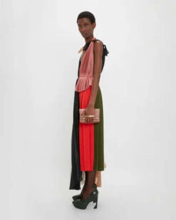 Victoria BeckhamAsymmetric Pleated V-Neck Dress - Black Multi -CYNTHIA Clothing Shop Asymmetric Pleated V Neck Dress 20231012155419 1