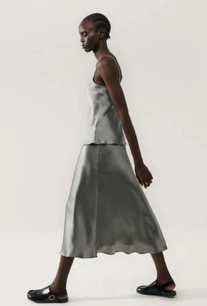 Silk LaundryBias Cut Cami - Moon 6 Silk LaundryBias Cut Cami - Moon - Image 4