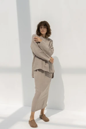 Black CraneLoose Top - Light Stone 4 Black CraneLoose Top - Light Stone - Image 2