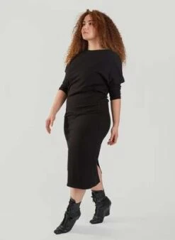 MegBatwing Skinny Dress - Black 10 MegBatwing Skinny Dress - Black -CYNTHIA Clothing Shop Batwing Skinny Dress Black 20230918220737 2