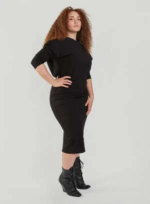 MegBatwing Skinny Dress - Black 4 MegBatwing Skinny Dress - Black - Image 2
