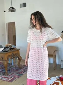BeklinaLace T Shirt Dress - Ivory -CYNTHIA Clothing Shop Beklina Lace T Shirt Dress Ivory 20230904041614