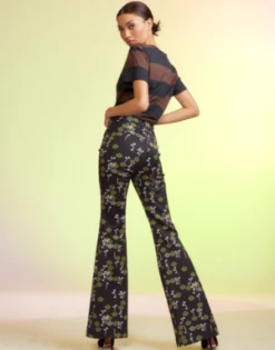 CYNTHIA ROWLEYBonded Fit And Flare Pants - Black Multi -CYNTHIA Clothing Shop Bonded Fit and Flare Pants 20220817184302 1