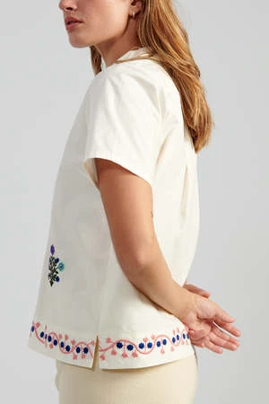 Caron CallahanJohanson Shirt - Storybook Egret Poplin 4 Caron CallahanJohanson Shirt - Storybook Egret Poplin - Image 2