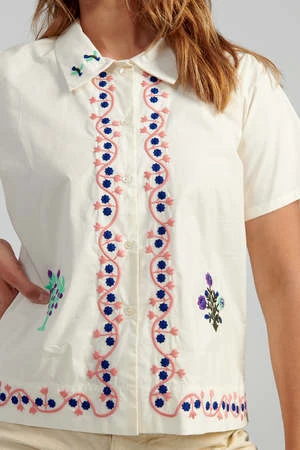 Caron CallahanJohanson Shirt - Storybook Egret Poplin 7 Caron CallahanJohanson Shirt - Storybook Egret Poplin - Image 5