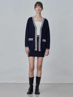 PureCashmere NYCCashmere Mini Skirt - Navy