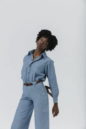 CarleenTriangle Loop Pant - Chambray 6 CarleenTriangle Loop Pant - Chambray - Image 4