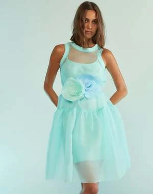 CYNTHIA ROWLEYChloe Organza Dress - Mint 5 CYNTHIA ROWLEYChloe Organza Dress - Mint - Image 3
