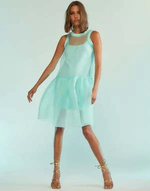 CYNTHIA ROWLEYChloe Organza Dress - Mint 6 CYNTHIA ROWLEYChloe Organza Dress - Mint - Image 4