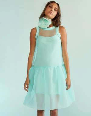 CYNTHIA ROWLEYChloe Organza Dress - Mint 4 CYNTHIA ROWLEYChloe Organza Dress - Mint - Image 2
