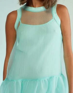 CYNTHIA ROWLEYChloe Organza Dress - Mint 9 CYNTHIA ROWLEYChloe Organza Dress - Mint - Image 7