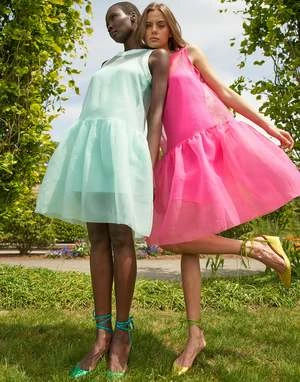 CYNTHIA ROWLEYChloe Organza Dress - Mint 11 CYNTHIA ROWLEYChloe Organza Dress - Mint - Image 9