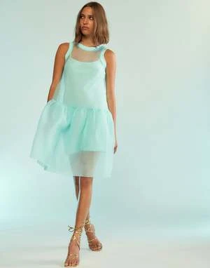 CYNTHIA ROWLEYChloe Organza Dress - Mint 7 CYNTHIA ROWLEYChloe Organza Dress - Mint - Image 5