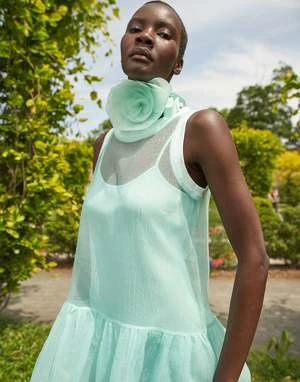 CYNTHIA ROWLEYChloe Organza Dress - Mint 13 CYNTHIA ROWLEYChloe Organza Dress - Mint - Image 11