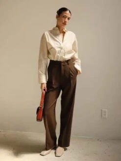 Sophie RueLeith Trouser - Cocoa Brown -CYNTHIA Clothing Shop Cocoa Brown Leith Trouser 20231011015429 1