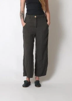 ConiferWashed Linen Pant - Bark