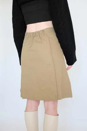 NYU NYUDeep Slit Midi Skirt - Khaki 10 NYU NYUDeep Slit Midi Skirt - Khaki - Image 8