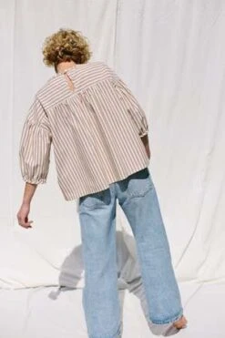 OffOn ClothingDropped Shoulder Striped Blouse -CYNTHIA Clothing Shop Dropped Shoulder Striped Blouse 20231026000601 1