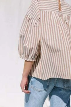 OffOn ClothingDropped Shoulder Striped Blouse -CYNTHIA Clothing Shop Dropped Shoulder Striped Blouse 20231026000601 2