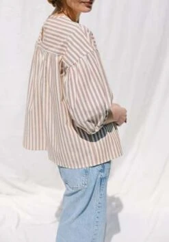 OffOn ClothingDropped Shoulder Striped Blouse -CYNTHIA Clothing Shop Dropped Shoulder Striped Blouse 20231026000602