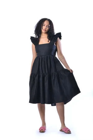 Eliza FaulknerAngelica Dress - Black Linen 9 Eliza FaulknerAngelica Dress - Black Linen - Image 7