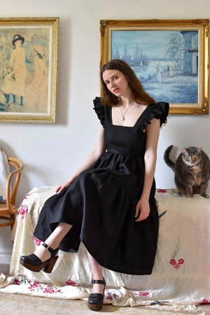 Eliza FaulknerAngelica Dress - Black Linen 7 Eliza FaulknerAngelica Dress - Black Linen - Image 5