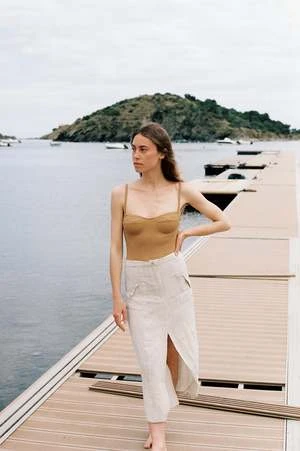 Clō StoriesCl Stories Eva Bio Organic Linen Skirt - Gingham 4 Clō StoriesCl Stories Eva Bio Organic Linen Skirt - Gingham - Image 2