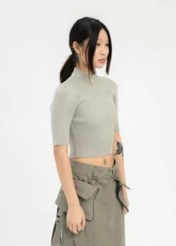 Hyein SeoFOG GREEN KNITTED CROP TOP - Grey -CYNTHIA Clothing Shop FOG GREEN KNITTED CROP TOP 20231023034702 2