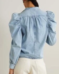 FrameGillian Gathered Denim Shirt - Light Wash 7 FrameGillian Gathered Denim Shirt - Light Wash -CYNTHIA Clothing Shop FRAME GILLIAN GATHERED DENIM SHIRT 20231028180605