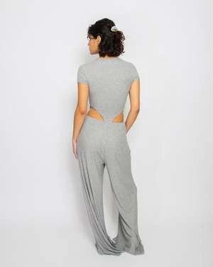 Only HeartsFeatherweight Rib Wide Leg Pants - Heather Grey 4 Only HeartsFeatherweight Rib Wide Leg Pants - Heather Grey - Image 2