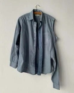 VINCETTAFiber Reactive Dyed Half Sleeve Shirt - Blue