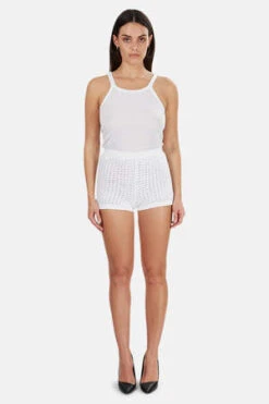 Lucien Pellat-FinetFine Knit Crochet Shorts - White 11 Lucien Pellat-FinetFine Knit Crochet Shorts - White -CYNTHIA Clothing Shop Fine Knit Crochet Shorts White 20220811064625 3