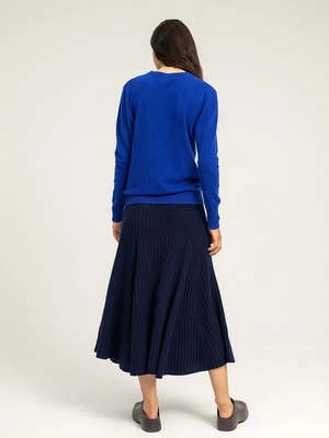 PureCashmere NYCFlared Rib Skirt - Navy 7 PureCashmere NYCFlared Rib Skirt - Navy - Image 5