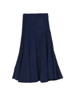 PureCashmere NYCFlared Rib Skirt - Navy 14 PureCashmere NYCFlared Rib Skirt - Navy -CYNTHIA Clothing Shop Flared Rib Skirt Navy 20220930025224 4
