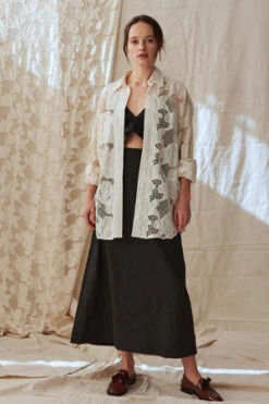 Caron CallahanFrancine Shirt In Eyelet Lattice - Floral