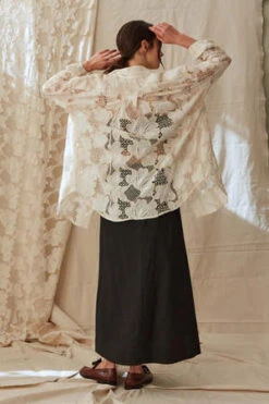 Caron CallahanFrancine Shirt In Eyelet Lattice - Floral -CYNTHIA Clothing Shop Francine Shirt in Eyelet Floral Lattice 20230608030253 1