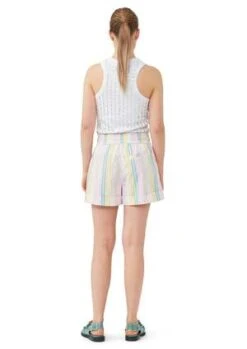 GanniStripe Cotton Elasticated Shorts - Multicolour -CYNTHIA Clothing Shop Ganni Stripe Cotton Elasticated Shorts Multicolour 20230509202328 1
