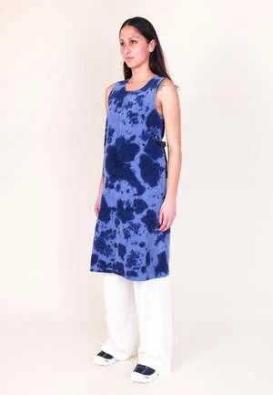GramicciWaffle Cord Mid-Length Dress - Navy Bleach Dye 6 GramicciWaffle Cord Mid-Length Dress - Navy Bleach Dye - Image 4
