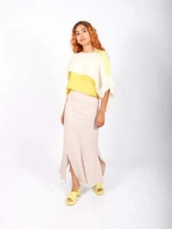 Grind And GlazeLinear Skirt - Oyster