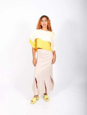 Grind And GlazeLinear Skirt - Oyster 7 Grind And GlazeLinear Skirt - Oyster - Image 5