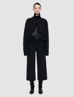 JosephTweed Knit Culotte Pants - Black