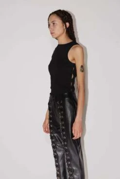 SAEMDISaemdi Lace Up Pu Pant - Black -CYNTHIA Clothing Shop LACE UP PU PANT BLACK 20231006022934 2