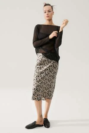 Silk LaundryLong Bias Cut Skirt - Pelicans 3 Silk LaundryLong Bias Cut Skirt - Pelicans