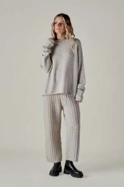 Lauren ManoogianPlush Rib Pants - Putty