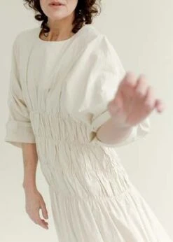 Lauren ManoogianSmocked Dress - Natural -CYNTHIA Clothing Shop Lauren Manoogian Smocked Dress Natural 20230329000757 1