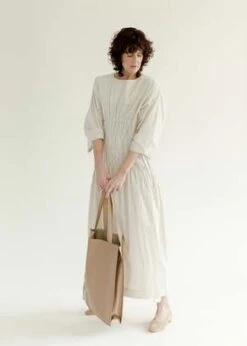 Lauren ManoogianSmocked Dress - Natural -CYNTHIA Clothing Shop Lauren Manoogian Smocked Dress Natural 20230329000758 1